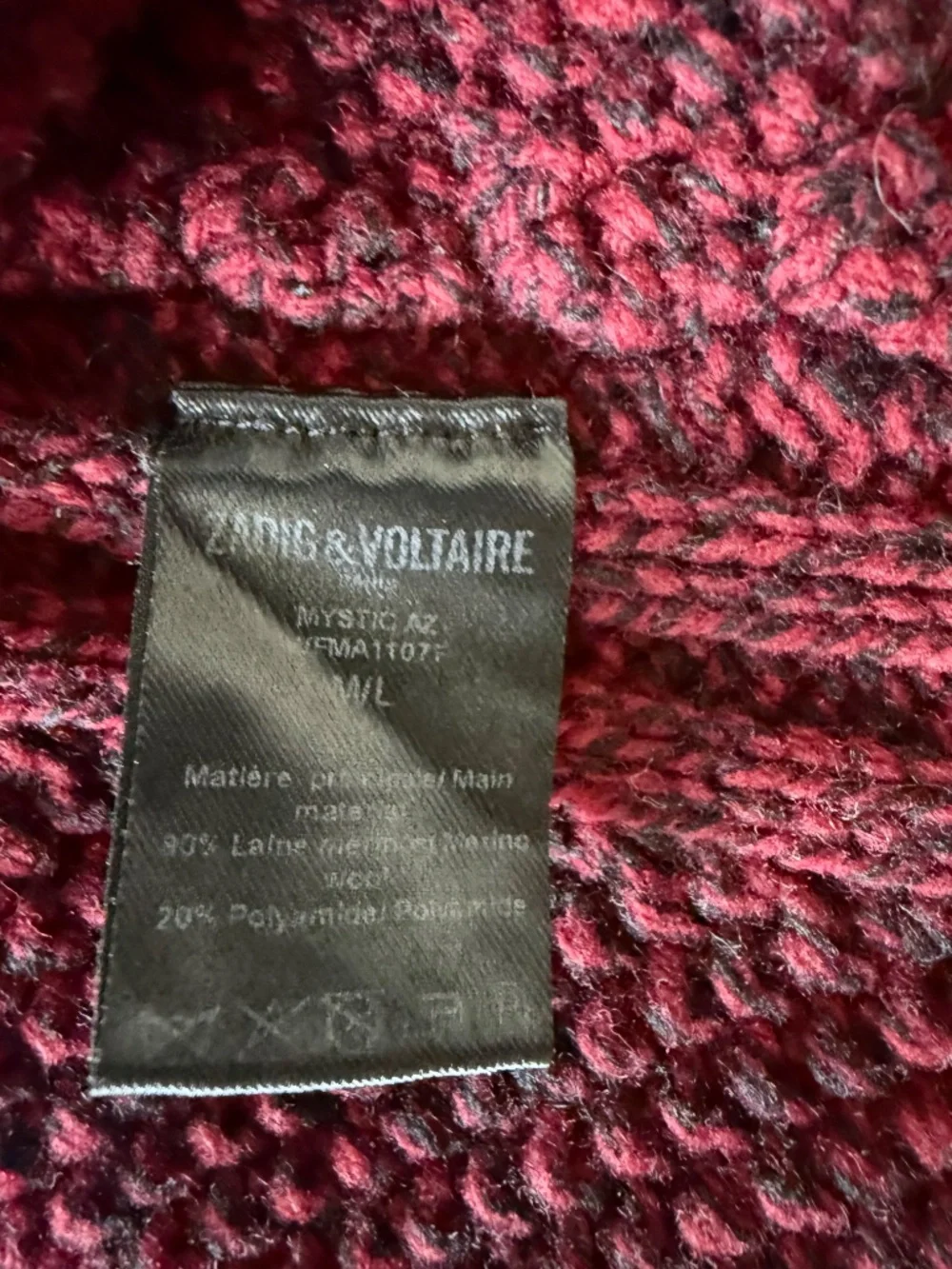 Zadig and Voltaire Wool Cardigan M/L Maroon